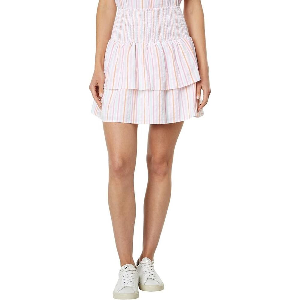 vineyard vines Harbor Smocked Skirt Mini Tiered Striped Seersucker Cottagecore M